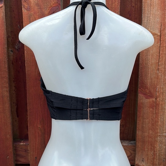 Shade & Shore Black Ruched Bikini Halter Neck Bra Size 34B - Picture 5 of 8